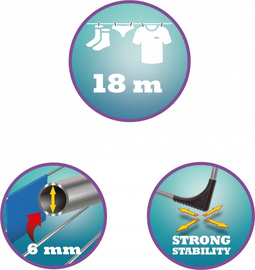 Sušilnik perila Lamart LT8103 FLOVI, 18 m, srebrn