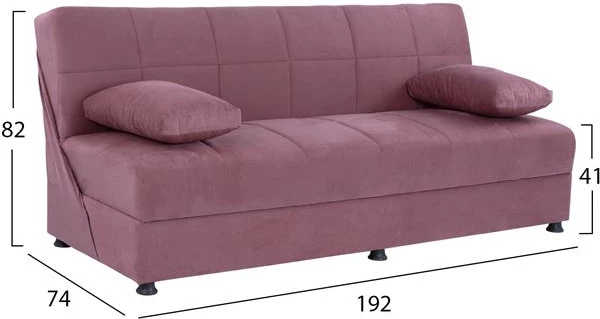 Žametna zofa postelja gnilo jabolko 3-sedežna EGE 1234 FH3067.06 192x74x82H cm