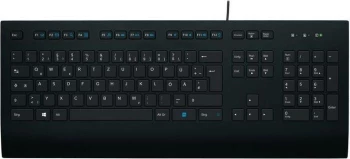 Tipkovnica z USB kablom, nemška postavitev (DE), z numerično tipkovnico, črna, Logitech K280e Business 920-008669