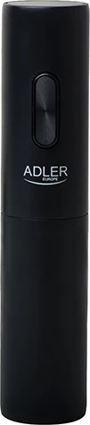 Električni odpirač za vino Adler AD 4509, z rezilom folije in zamaškom, za zamaške 20–24 mm, na 4xAA, črn, komplet