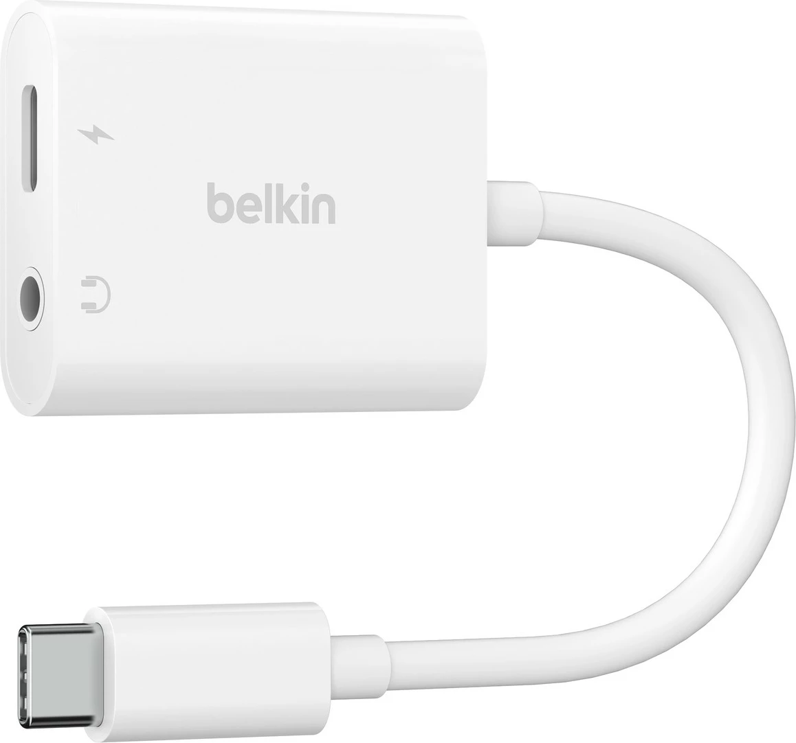 Adapter za polnjenje in zvok Belkin NPA004BTWH, USB Type-C, 3,5 mm, 60 W, bel