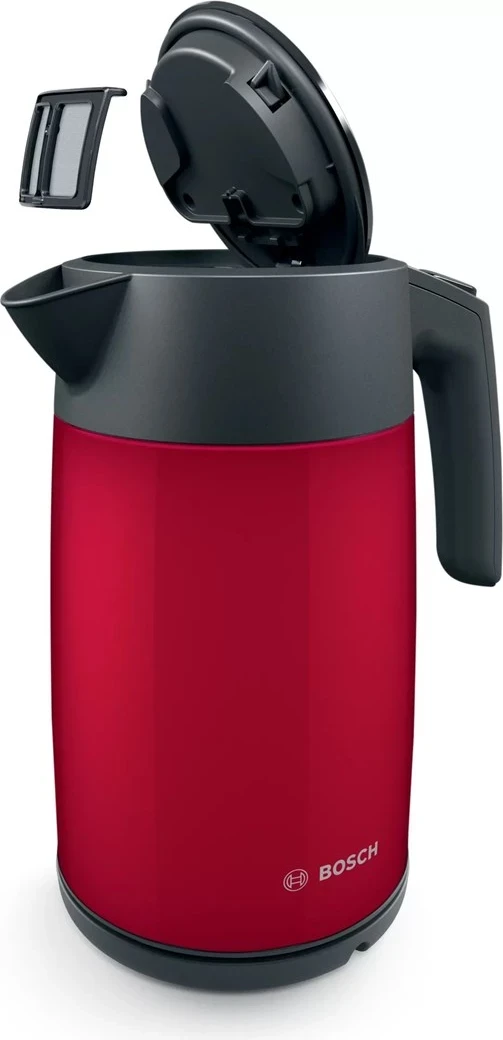 Električni kuhalnik vode Bosch TWK7L464, 1,7 L, 2400 W, rdeč