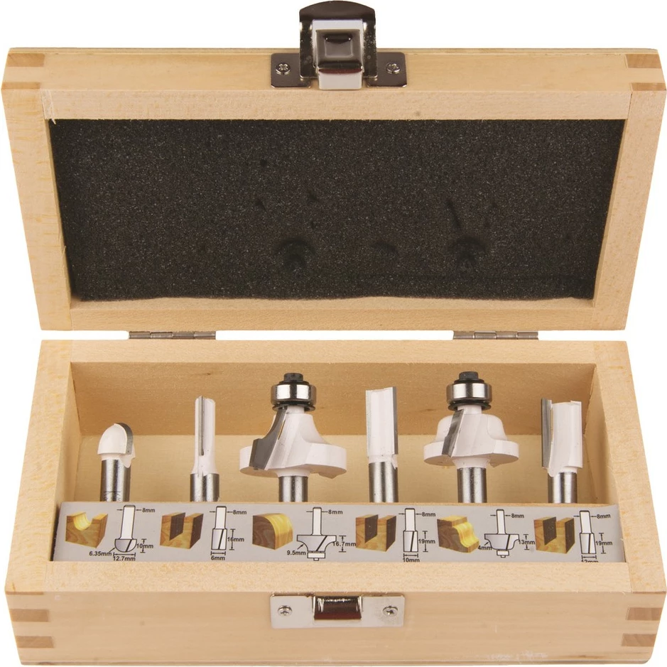 Set rezkarjev za les 6 kosov, Makita, 8 mm gred