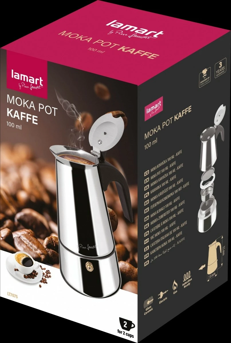 Moka kavni lonček Lamart LT7075, 100 ml, inox