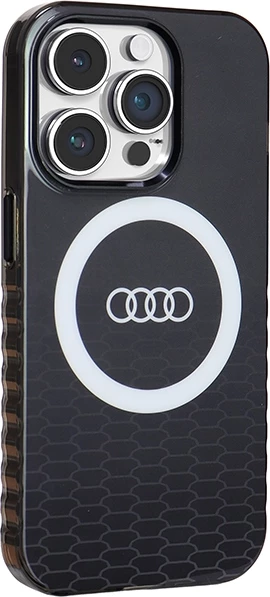 Zaščitni ovitek z velikim logotipom Audi MagSafe za iPhone 14 Pro, črn