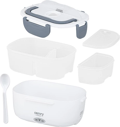 Električna posoda za kosilo Adler CR 4483, 1 L, dve pregradi, 12 V & 220–240 V, siva