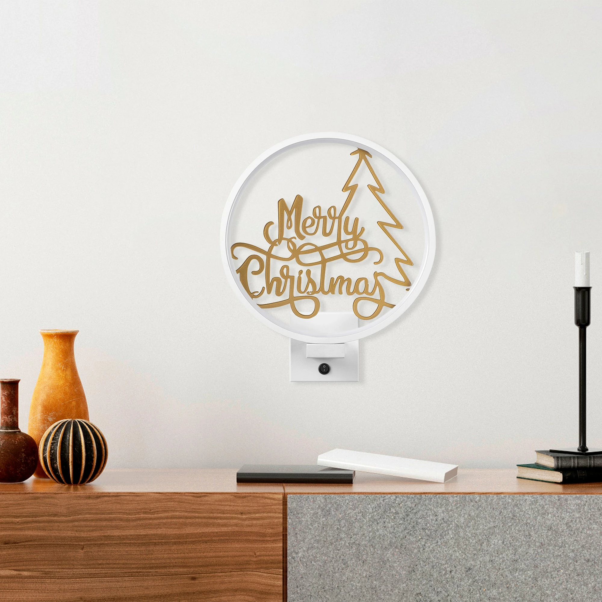 Stenska svetilka, Opviq XMAS26, bela in zlata