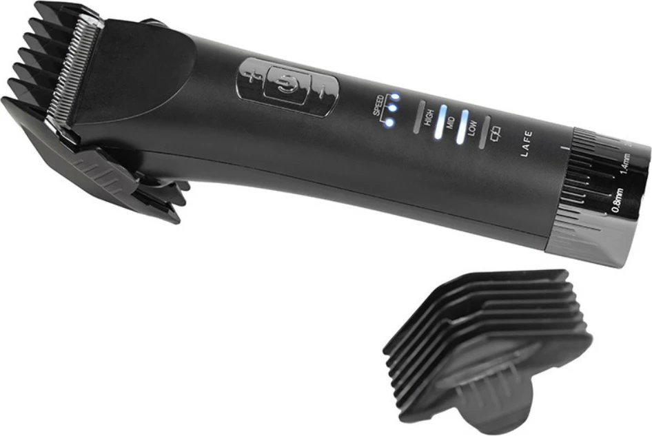 Strižnik za lase in brado Lafe MasterTrim LAFTRY47538, keramični rezili 45 mm, 3 hitrosti, 0,8–2 mm + glavniki 3–12 mm, 1800 mAh, z/ brez kabla, črn