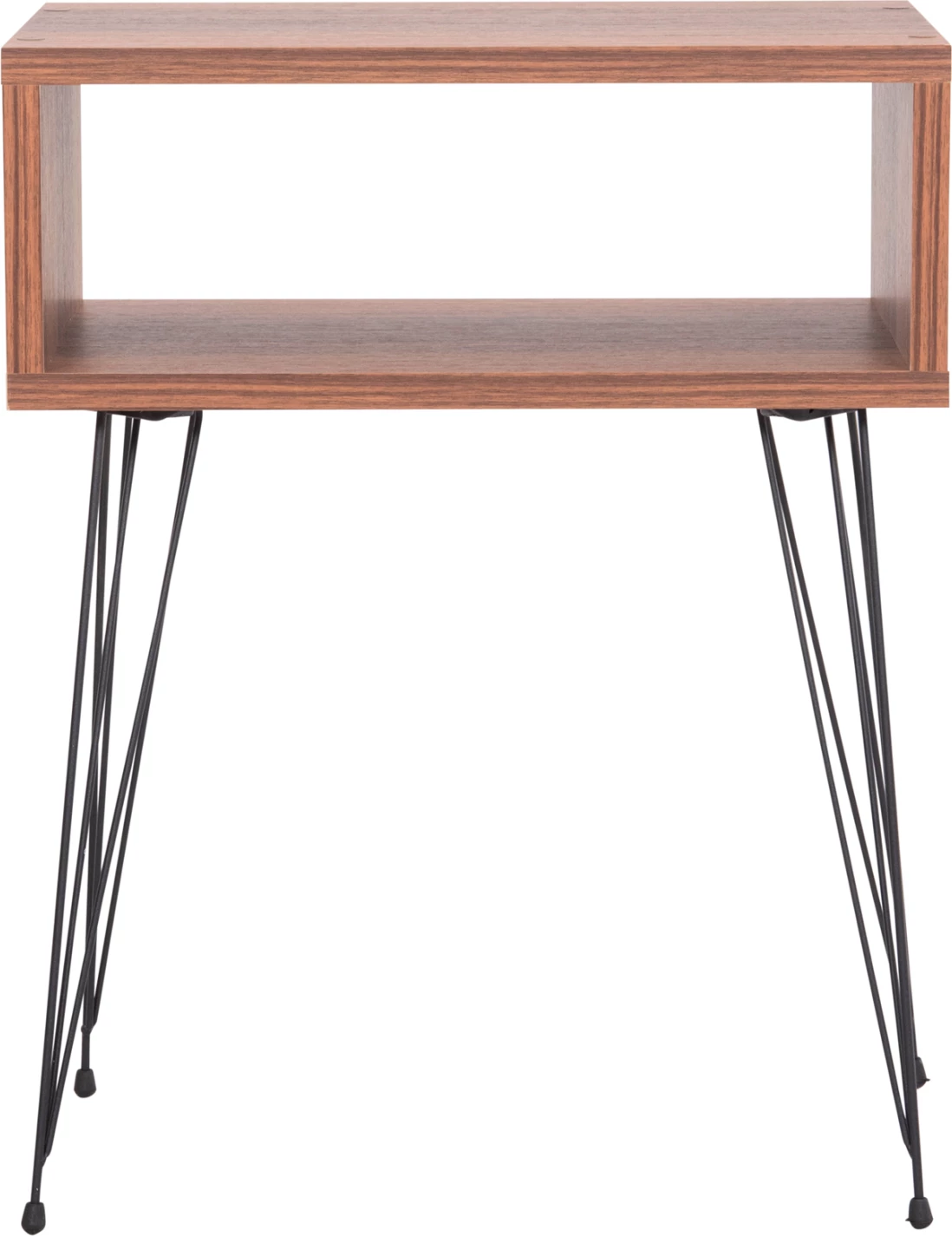 Nočna omarica TODD FH18184.05 melamin v barvi oreha - kovinske noge v črni barvi 45.5x29.5x58.5H cm