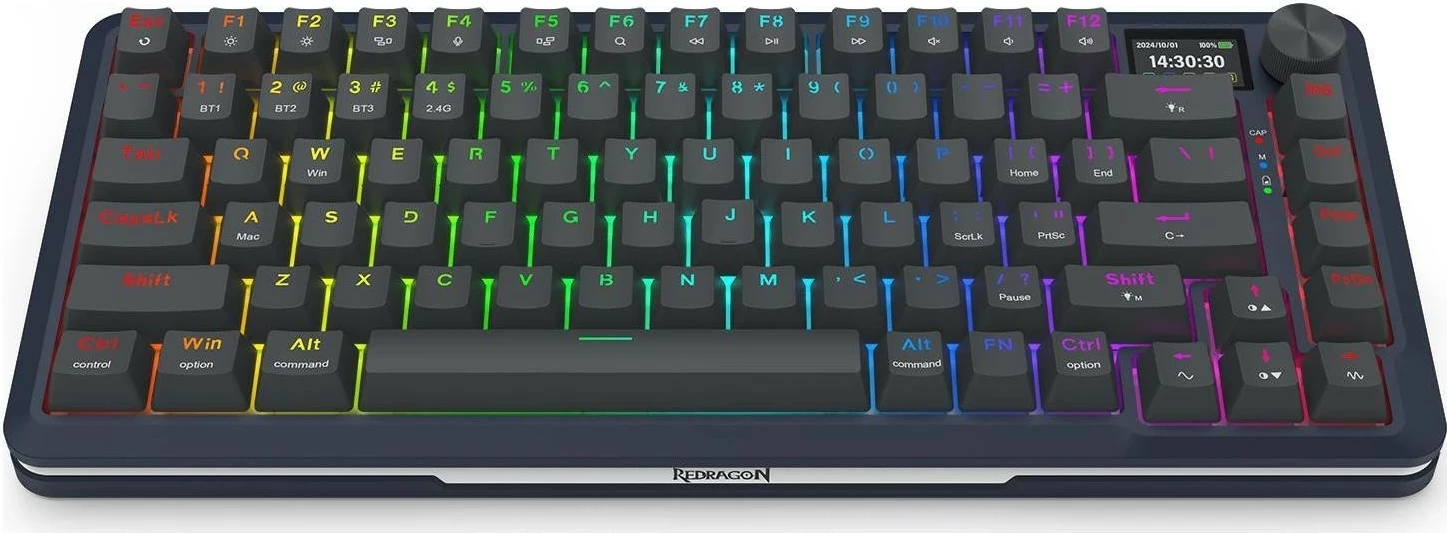 Mehanska tipkovnica z RGB osvetlitvijo, Redragon Flekact K708-RGB-PRO, črna