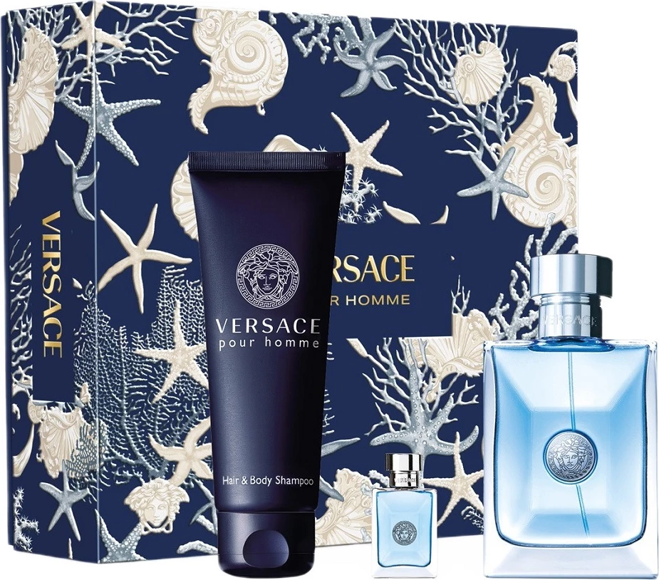 Eau de Toilette set za moške Versace Pour Homme 100 ml + 5 ml + gel za tuš 150 ml
