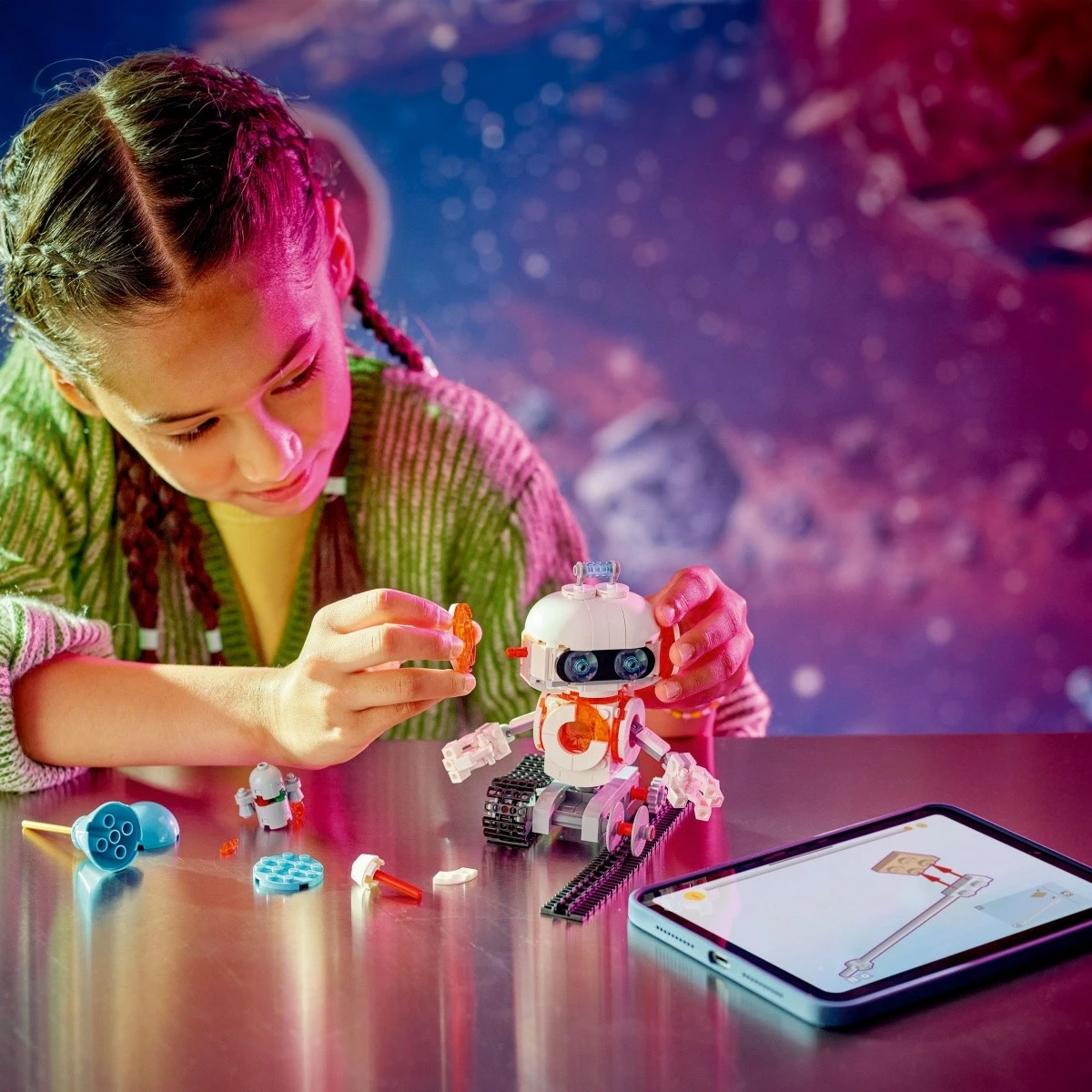 Komplet za sestavljanje 3-v-1 Kozmični robot, LEGO Creator 31164, 281 kosov