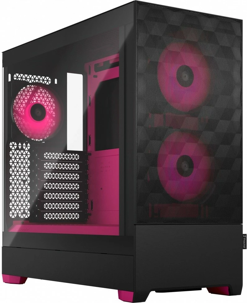 Računalniško ohišje Midi Tower Pop Air Core TG Clear Tint RGB, Fractal Design, ATX, Micro ATX, Mini ITX, črno/magenta