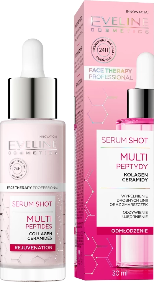 Serum za obraz proti staranju Multi-Peptide, Eveline Cosmetics Shot, 30 ml