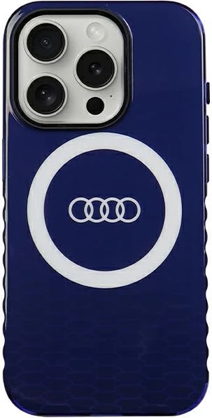 Zaščitni ovoj MagSafe z velikim logotipom Audi za iPhone 15 Pro, blu