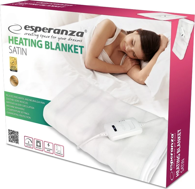 Električna odeja, Esperanza EHB002, 60 W, bela