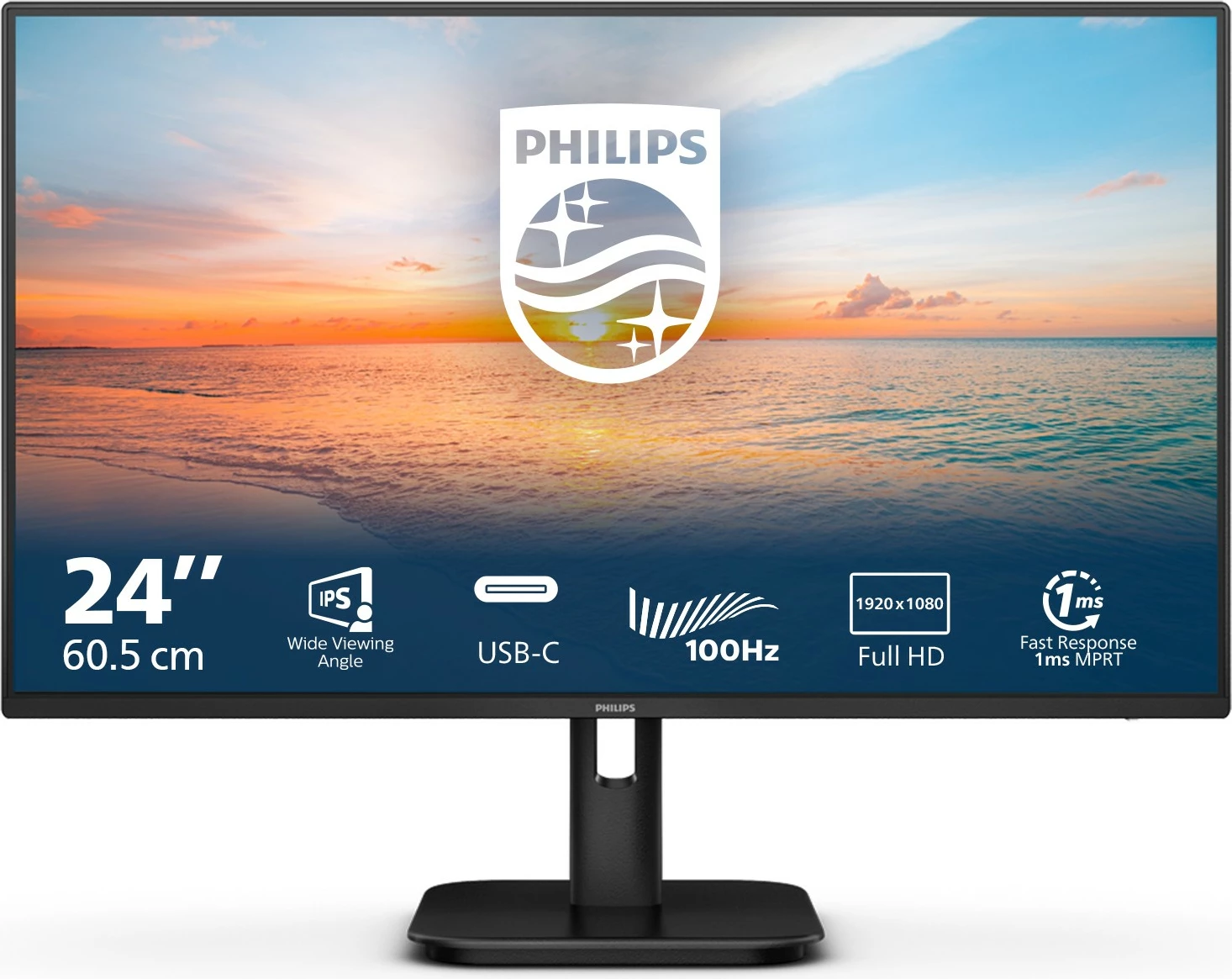 LCD zaslon 23,8" Full HD, Philips 1000 series 24E1N1300A/00, črn