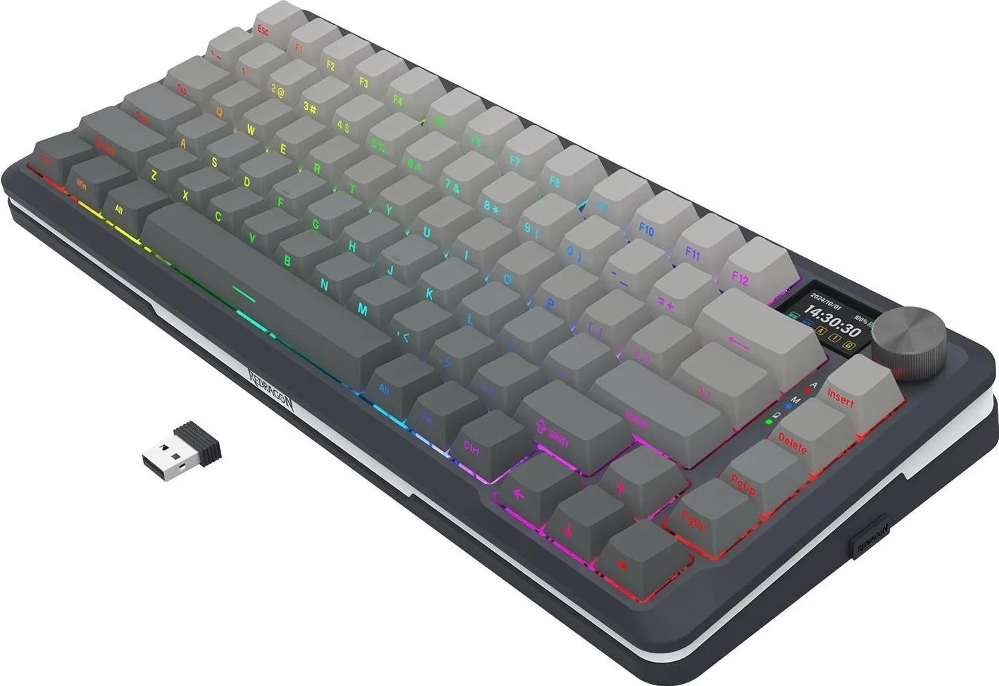 Mehančna igralna tipkovnica, Redragon K708GG-RGB-PRO Flekact, RGB, siva