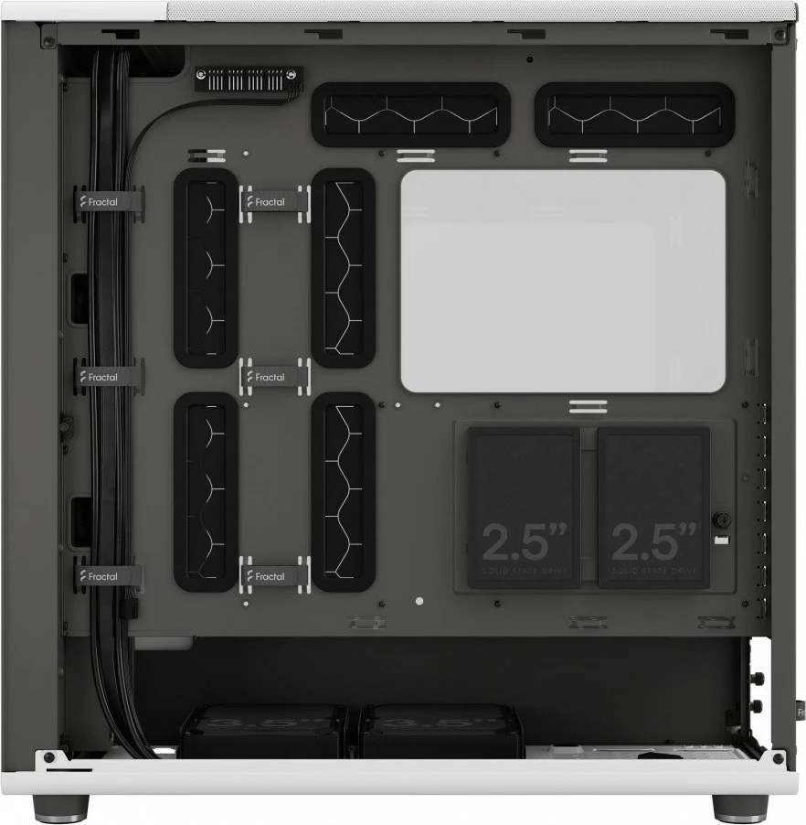 Računalniško ohišje North XL Chalk White TG Clear, Fractal Design, Midi Tower, belo