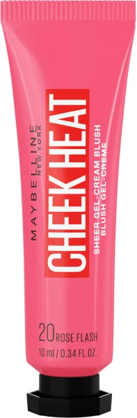 Krem-gel rdečilo za lica za ženske, Maybelline Cheek Heat Rose Flash 20, 10 ml
