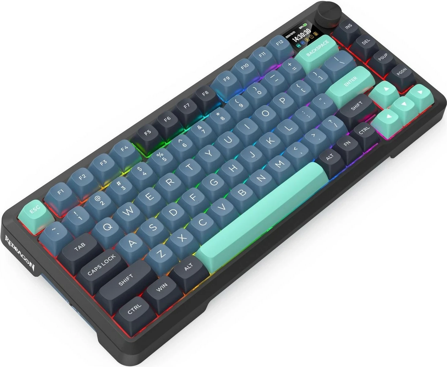 Mekančna tipkovnica Behemoth Redragon K724GBG-RGB-PRO, RGB, brezžična/žična, siva