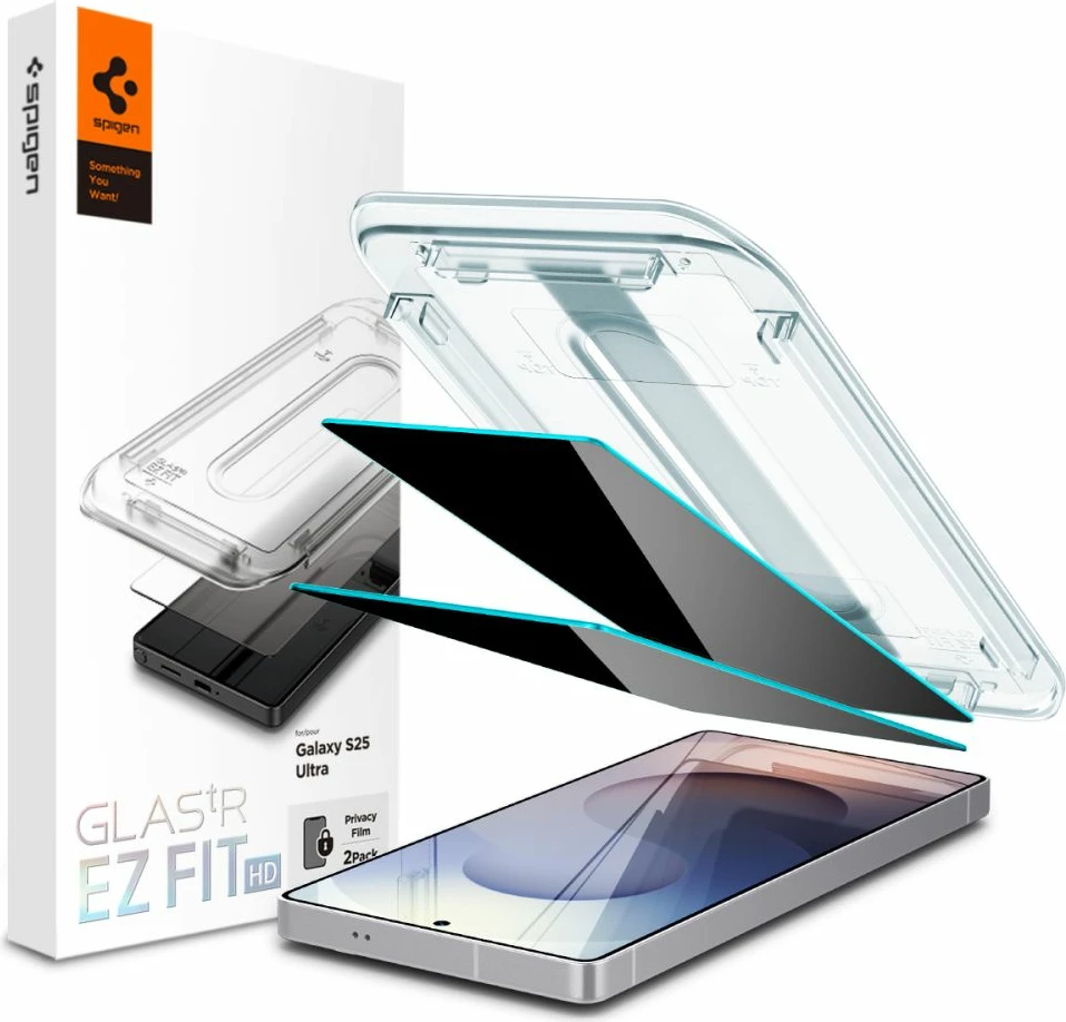 Zaščitno steklo Spigen Glas.TR Ez Fit Privacy za Samsung Galaxy S25 Ultra, 2 kosa