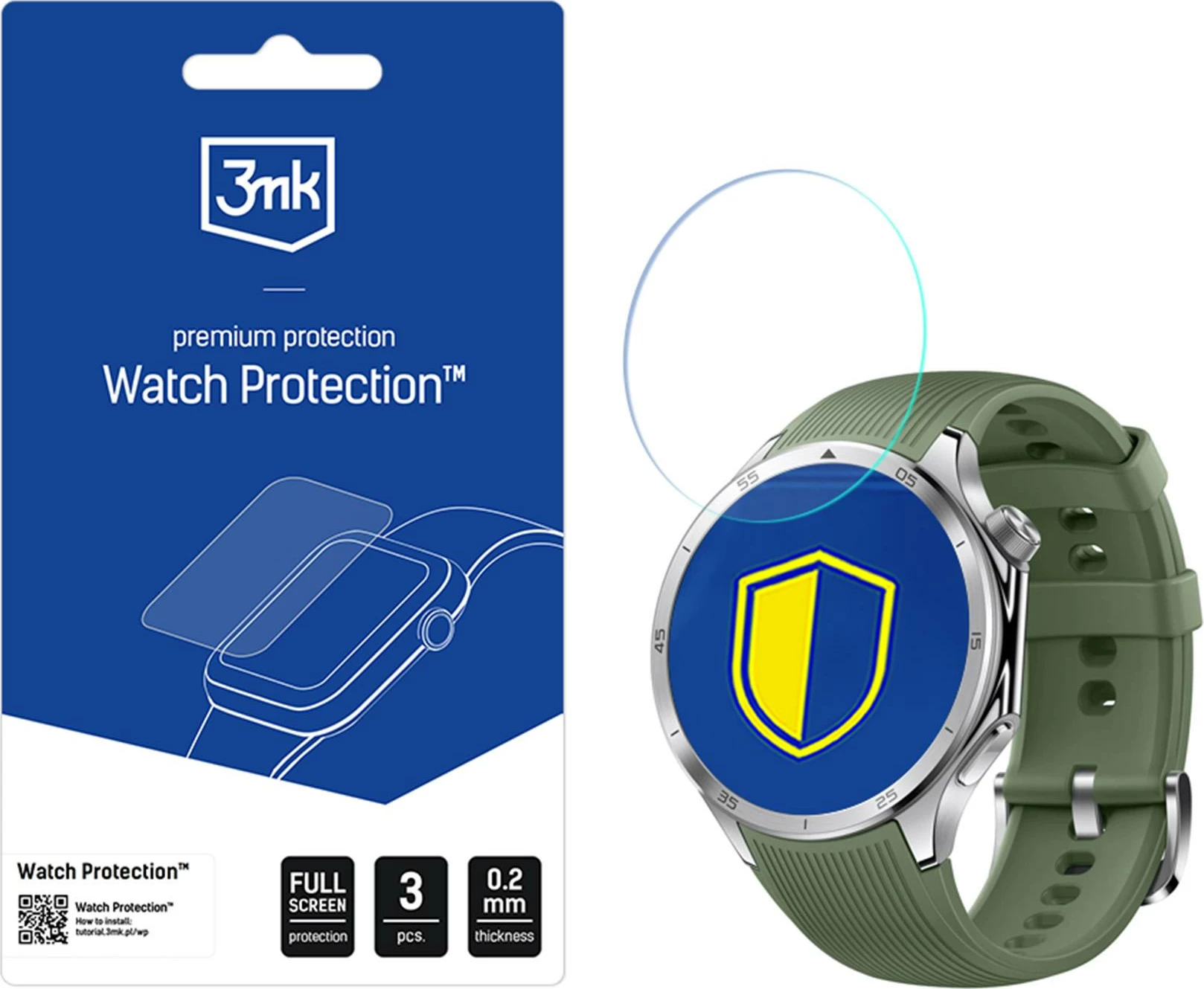Hibridno zaščitno steklo 3mk Protection za OnePlus Watch 3, 3 kosa