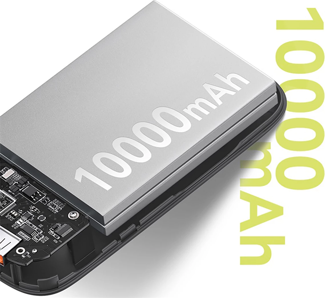 Powerbank 10.000 mAh, 30 W, z vgrajenim USB-C kablom, LED zaslon, črn Baseus QPow 2