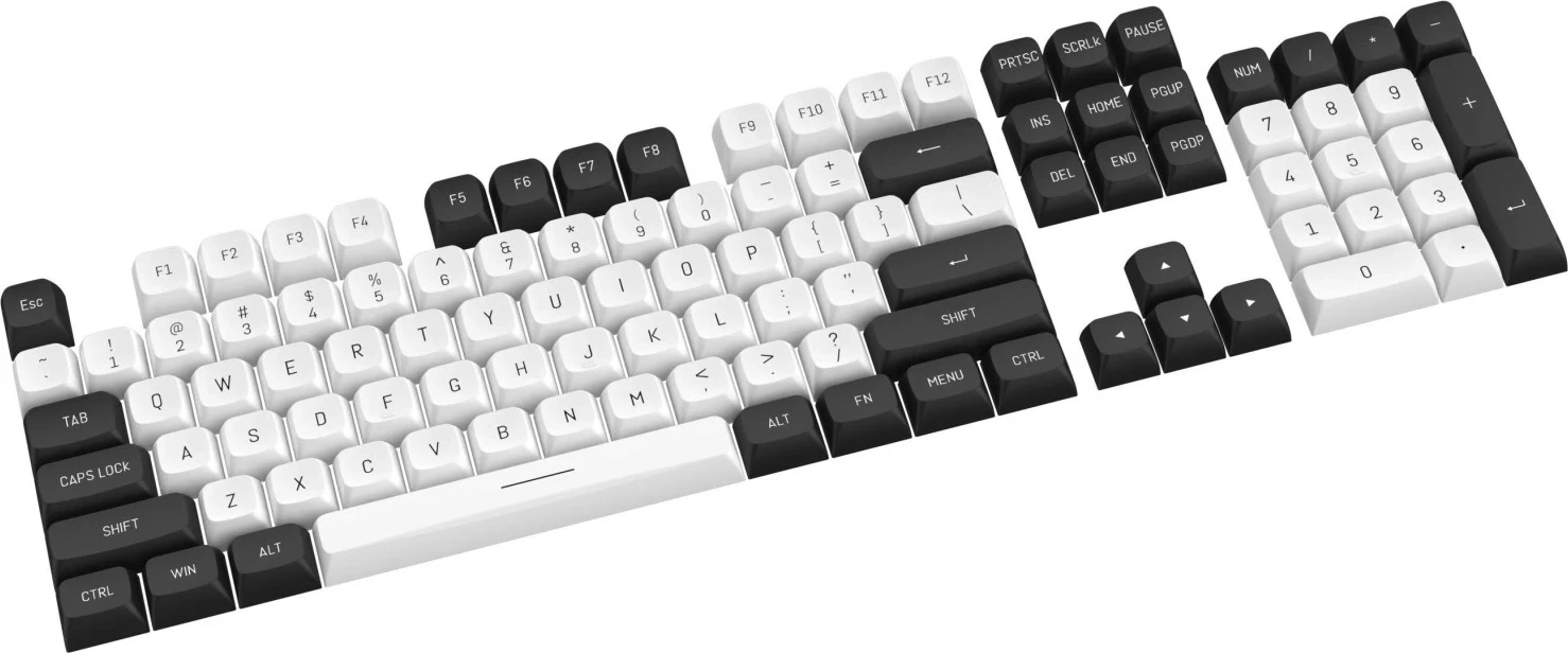 Keycapi PBT Doubleshot, 150 kosov, bela-črna - Redragon A132