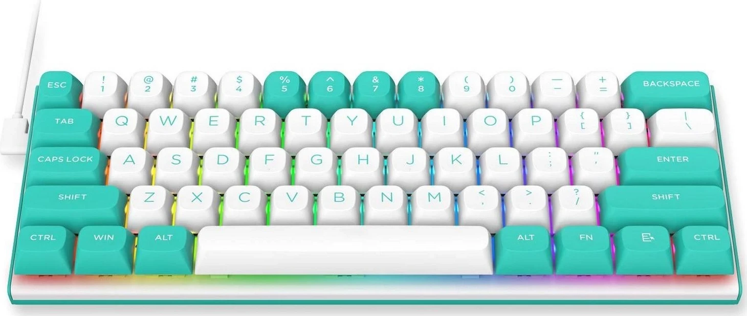 Mehanska tipkovnica RGB, Redragon K683WB FIDD, z žico, bela-zelena