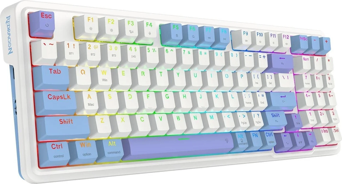 Mekani tipkovni z RGB osvetlitvijo, Redragon Gloria K664WBP-RGB-PRO, bel