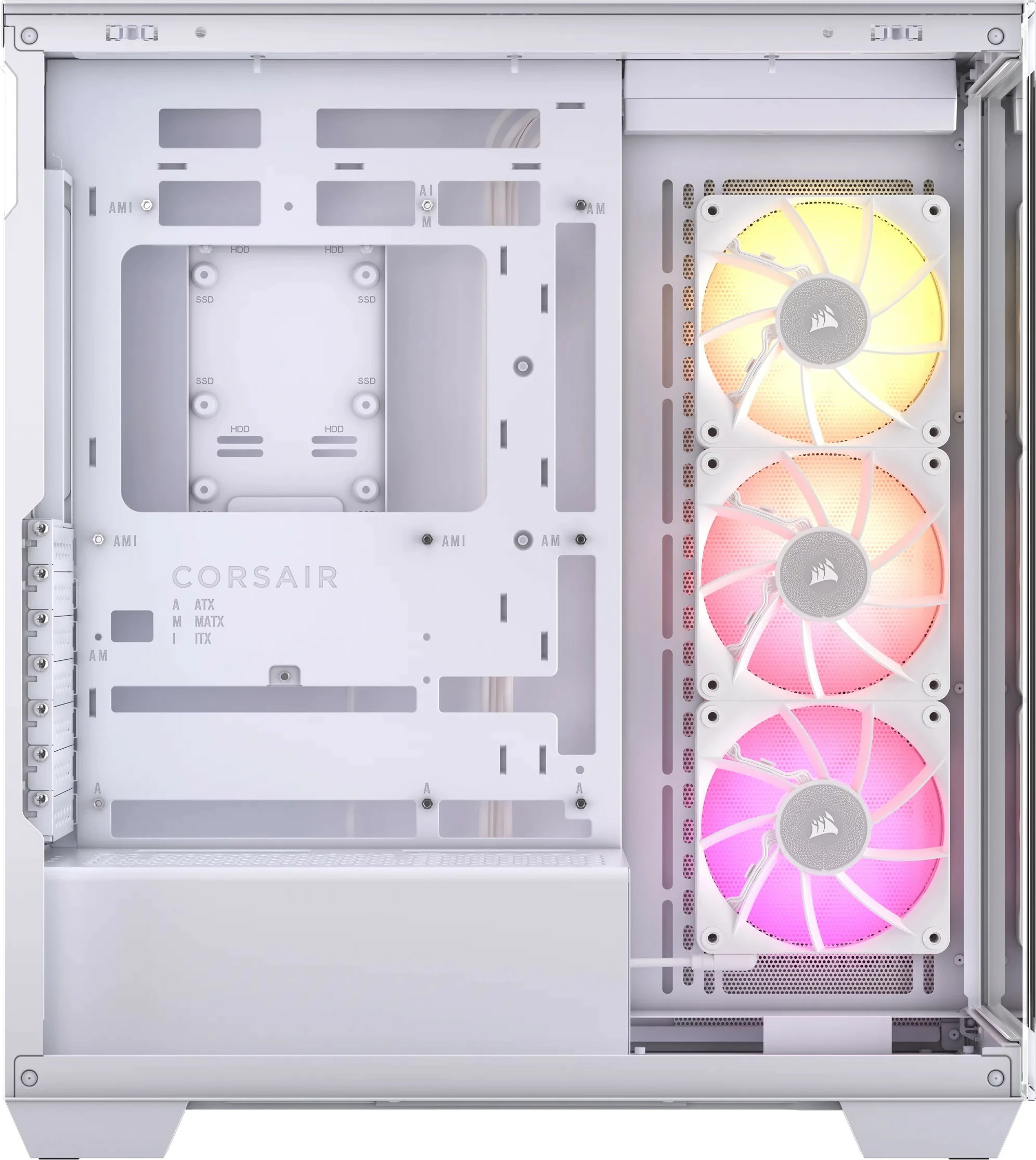 Računalniško ohišje Corsair 3500X LINK RGB, Midi Tower, belo