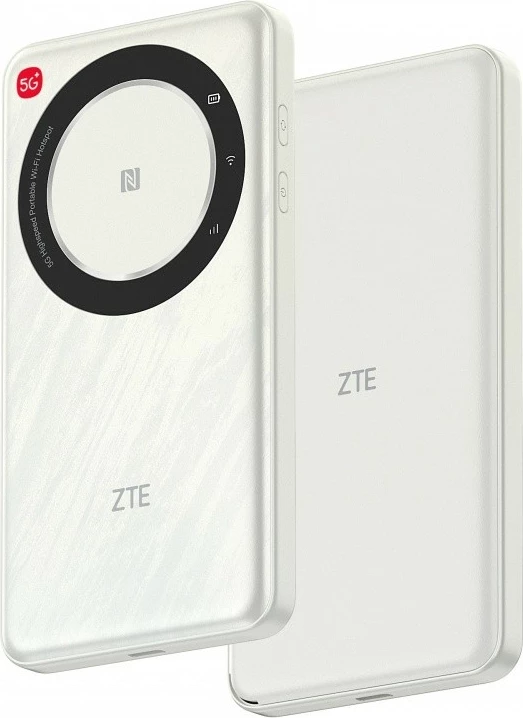 Mobilni 5G ruter, Wi‑Fi dvopasovni 2.4/5 GHz 867 Mb/s, NFC, USB‑C, baterija 4500 mAh, ZTE U30 Air, bel