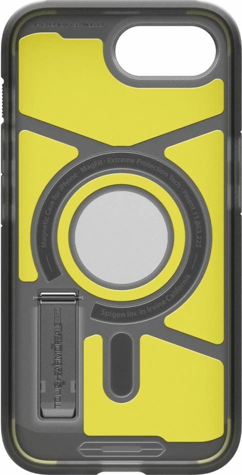 Zaščitni ovitek Tough Armor MagSafe za iPhone 16e, Spigen, siva/prosojna