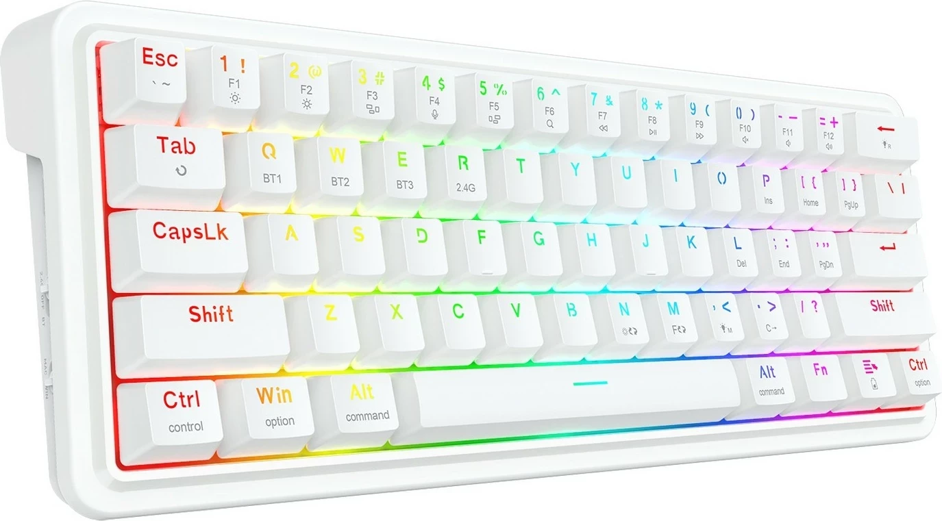 Mehanska tipkovnica Redragon Draconic V2 K730W-RGB-PRO, 60 %, RGB, brezžična/žična, bela