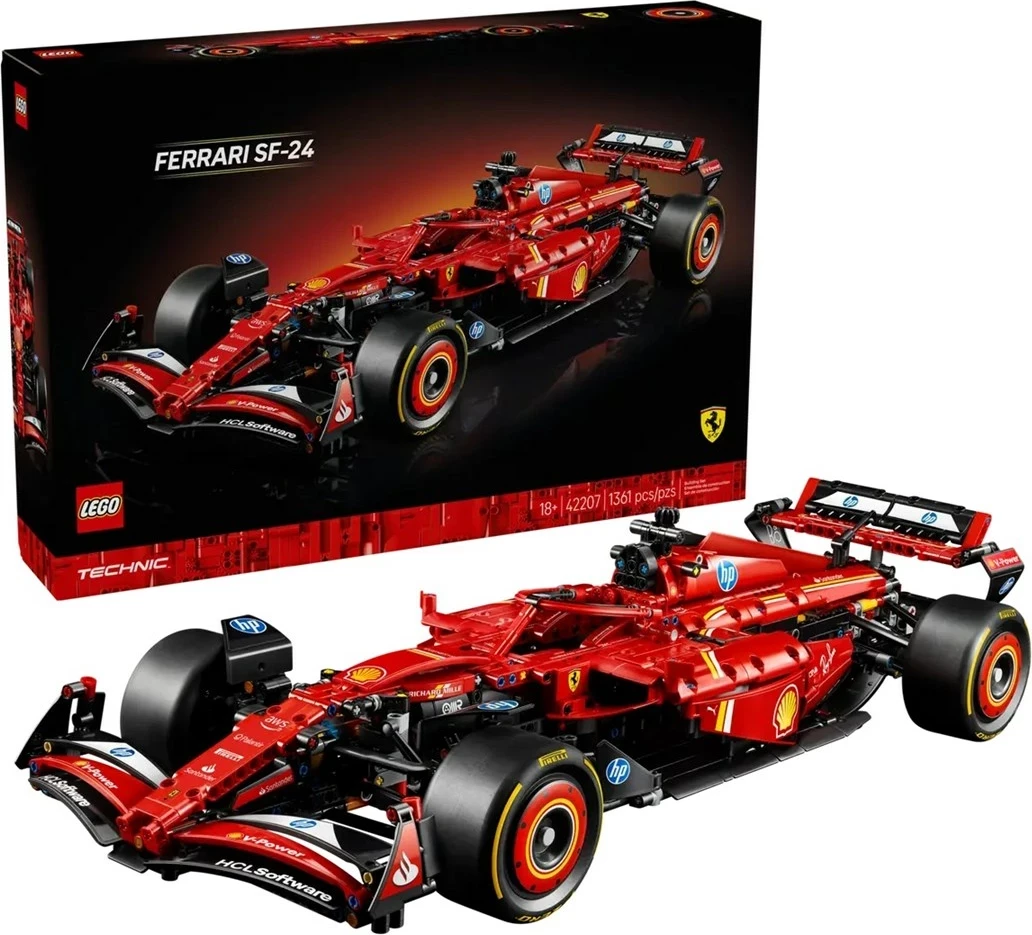 Podroben model Ferrari SF-24 LEGO Technic, 42207, rdeč