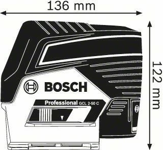 Laser za niveliranje Bosch GCL 2-50 C z RM2 in BT150, 12 V, črno-modra