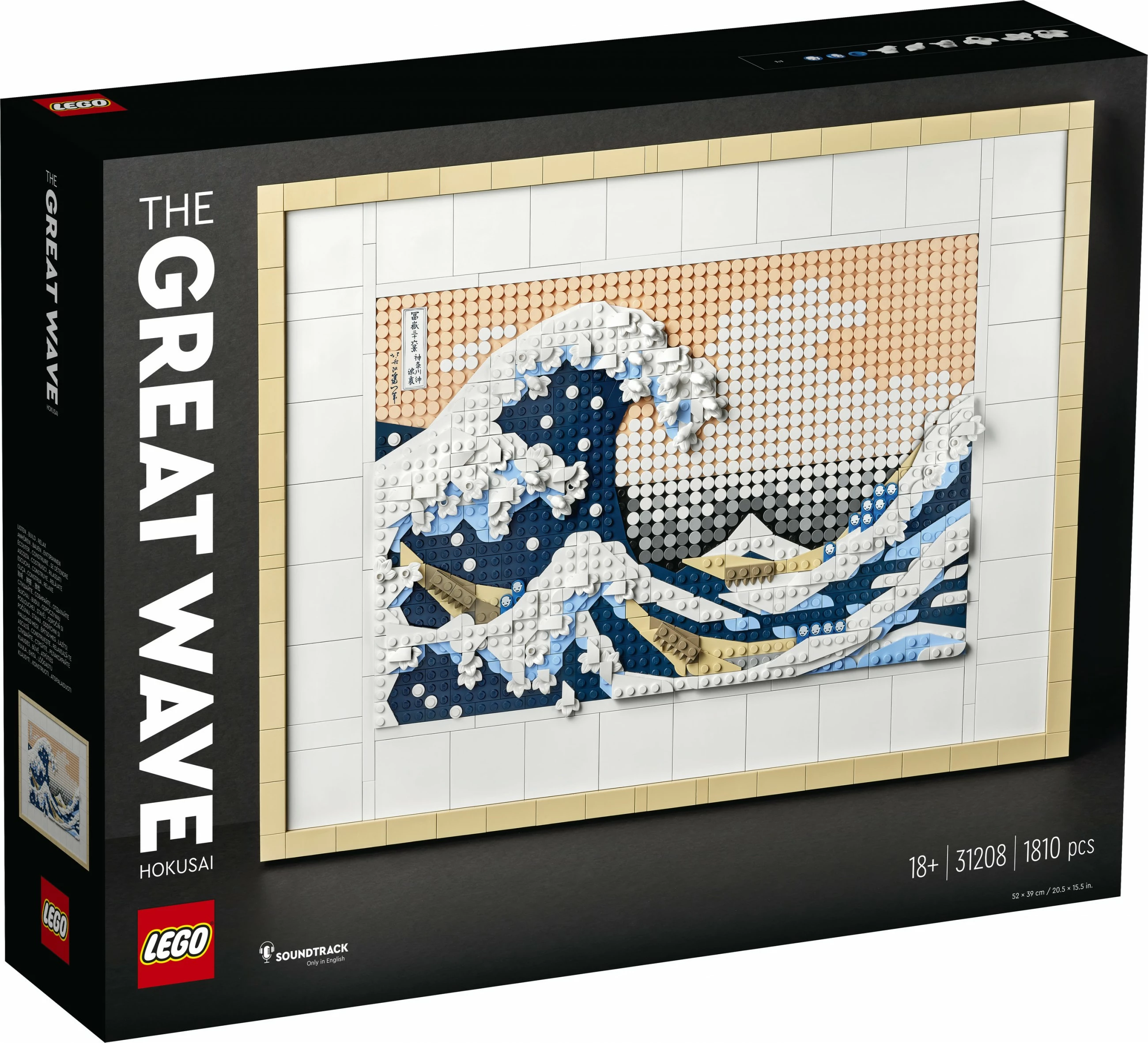 Reprodukcija umetnine The Great Wave Hokusai, set LEGO Art, 1810 kosov, večbarvno