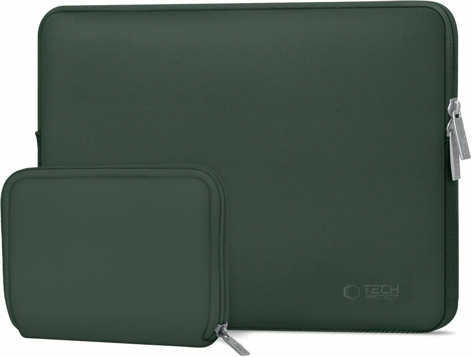Zaščitna torba za prenosnik 15–16" z mini torbico, Tech-Protect NeoSlim, zelena