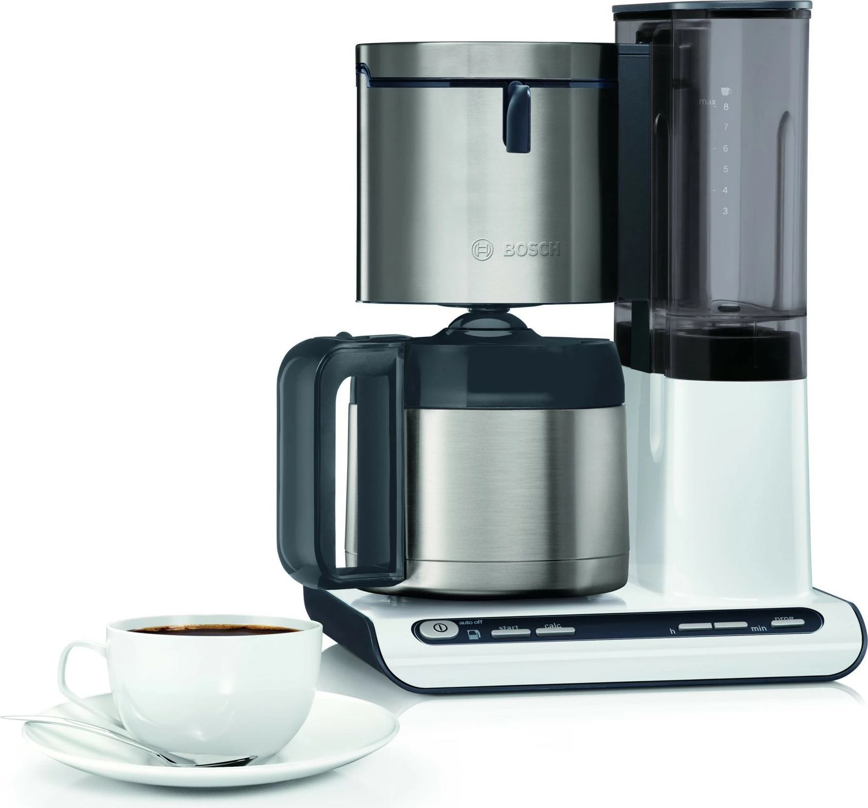 Kavni aparat Bosch TKA8A681, 1,1 L, 1100 W, črn, inox, bel