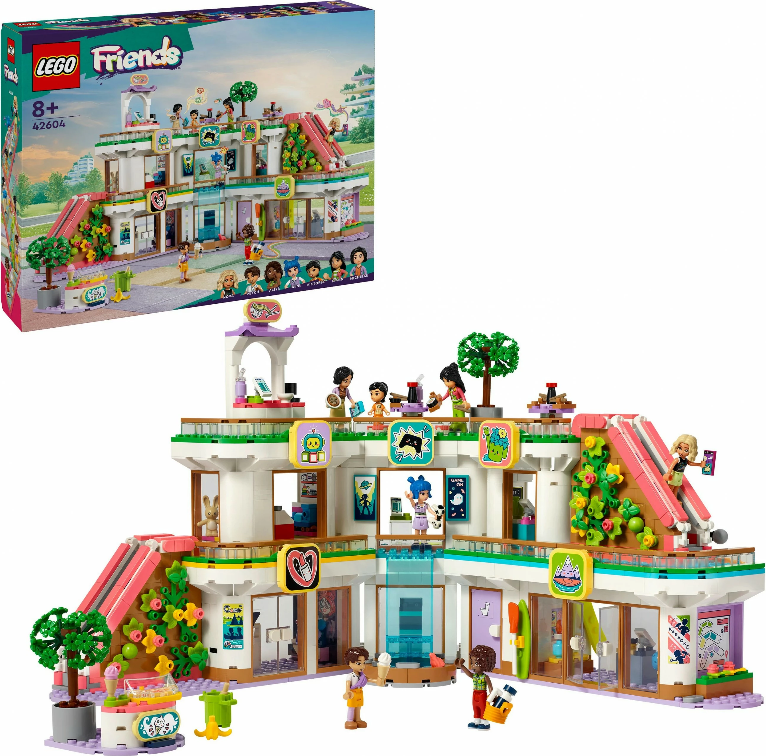 Set za gradnjo LEGO Friends 42604 Nakupovalni center Heartlake City, večbarven