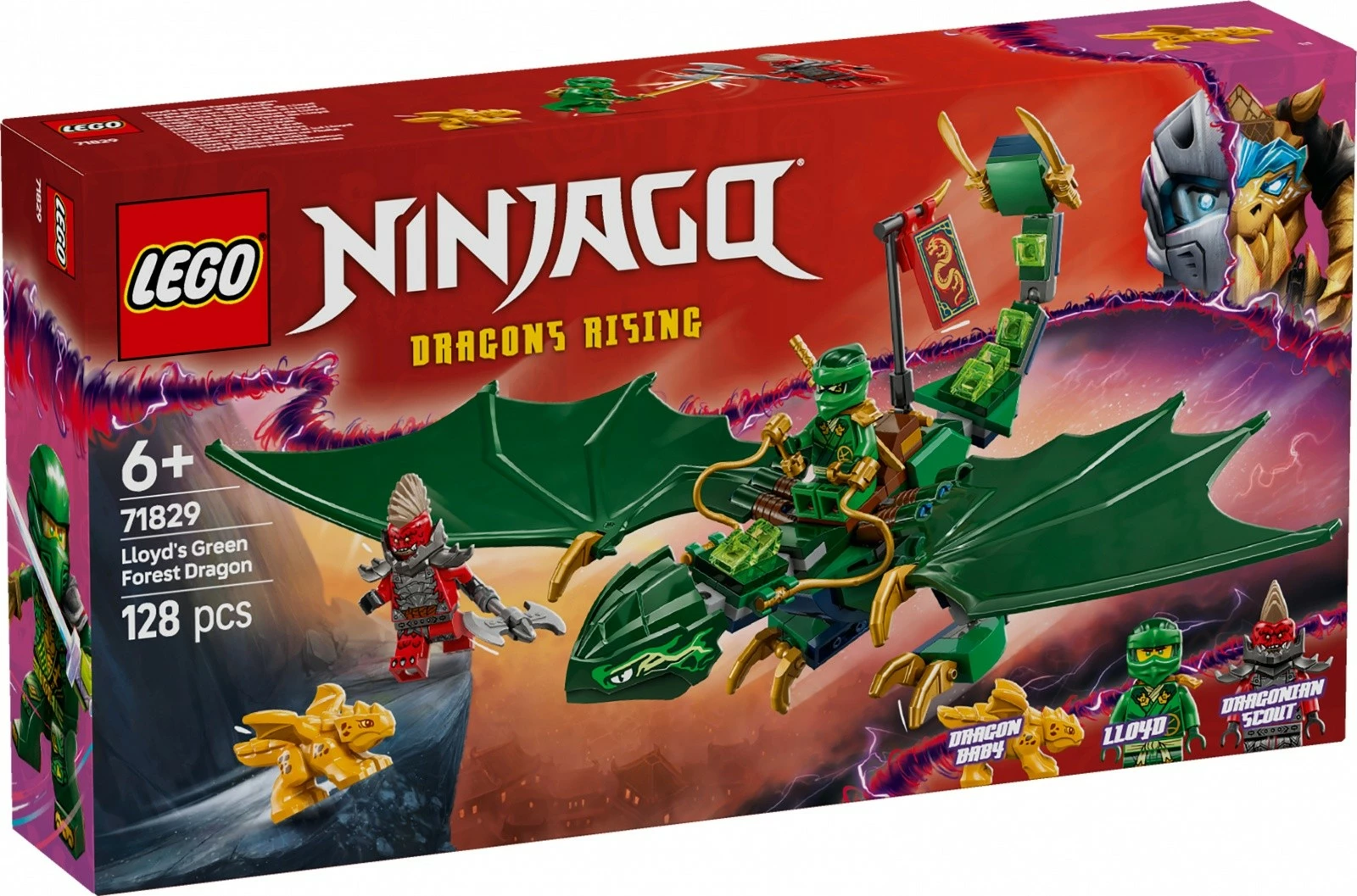 Set gradnje Zeleni gozdni zmaj Lloyd, LEGO Ninjago 71829, 128 kosov