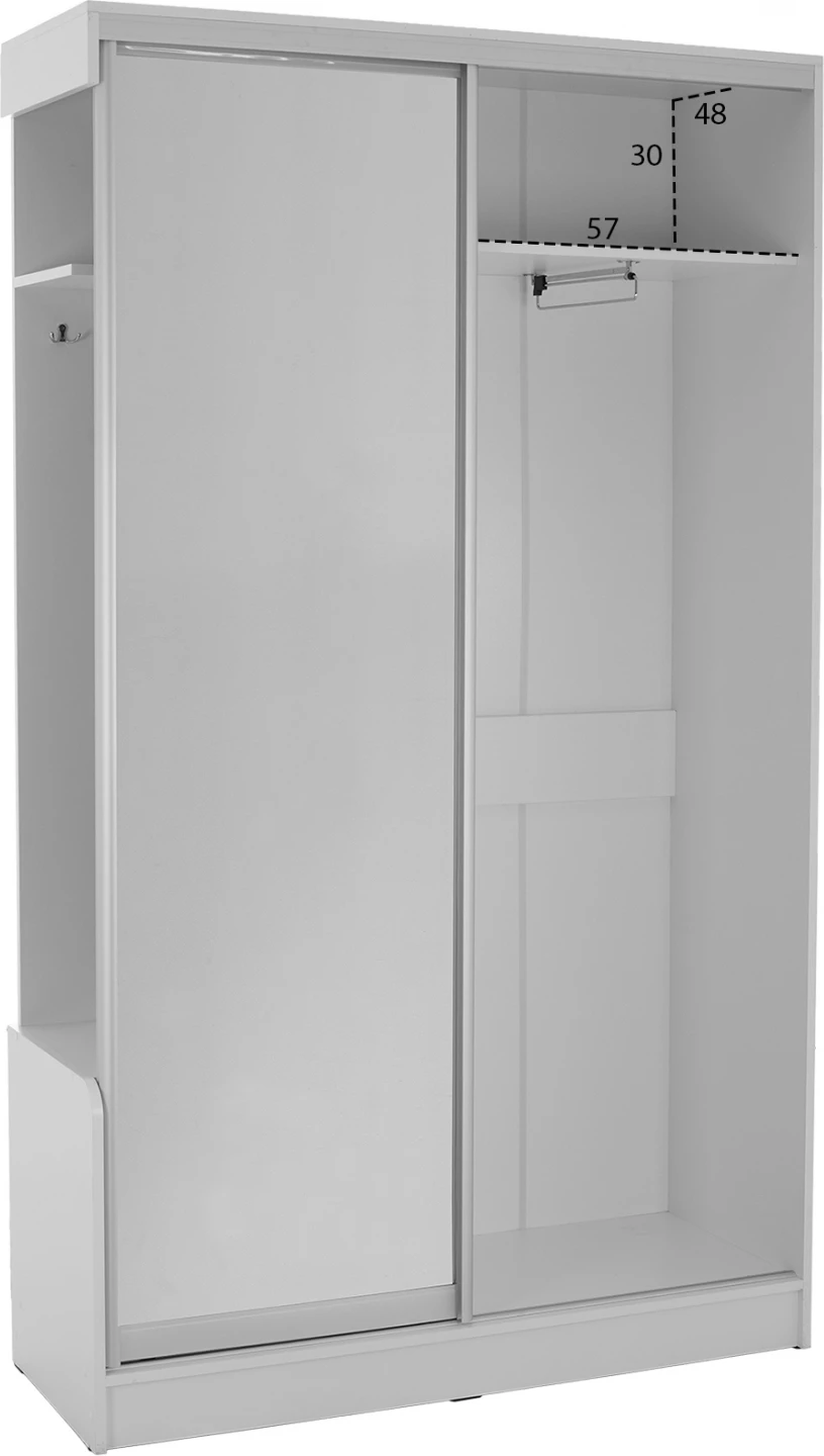 Pohištvo za vhod s premično omaro in ogledalom DULCE belo FH2424.03 118x45x210 cm