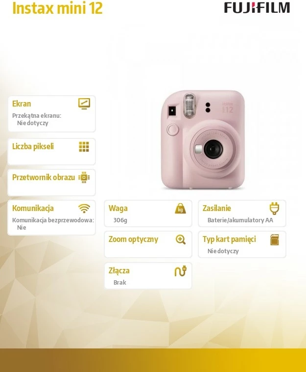 Instantni fotoaparat Fujifilm Instax mini 12, rožnat