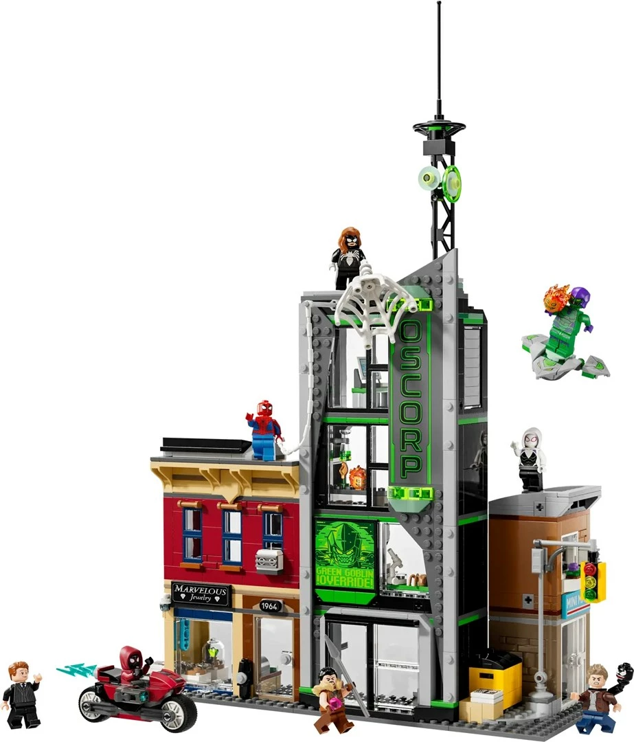 Set gradnje Spider-Man vs. Oscorp LEGO Marvel 76324, 8 minifigur