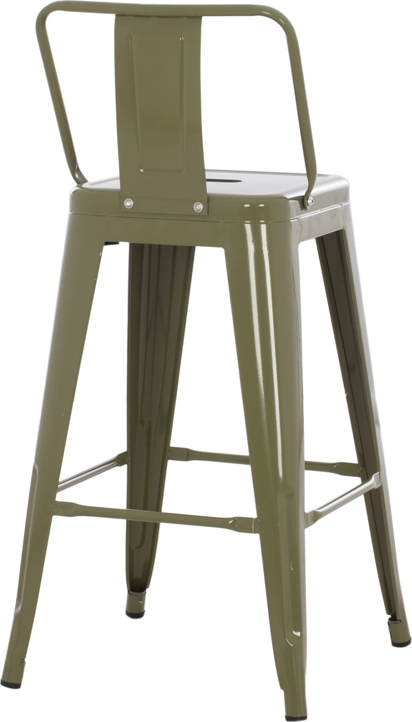 Kovinski barski stol srednje višine MELITA v temno olivno zeleni barvi FH8574.03 42x42x98 cm