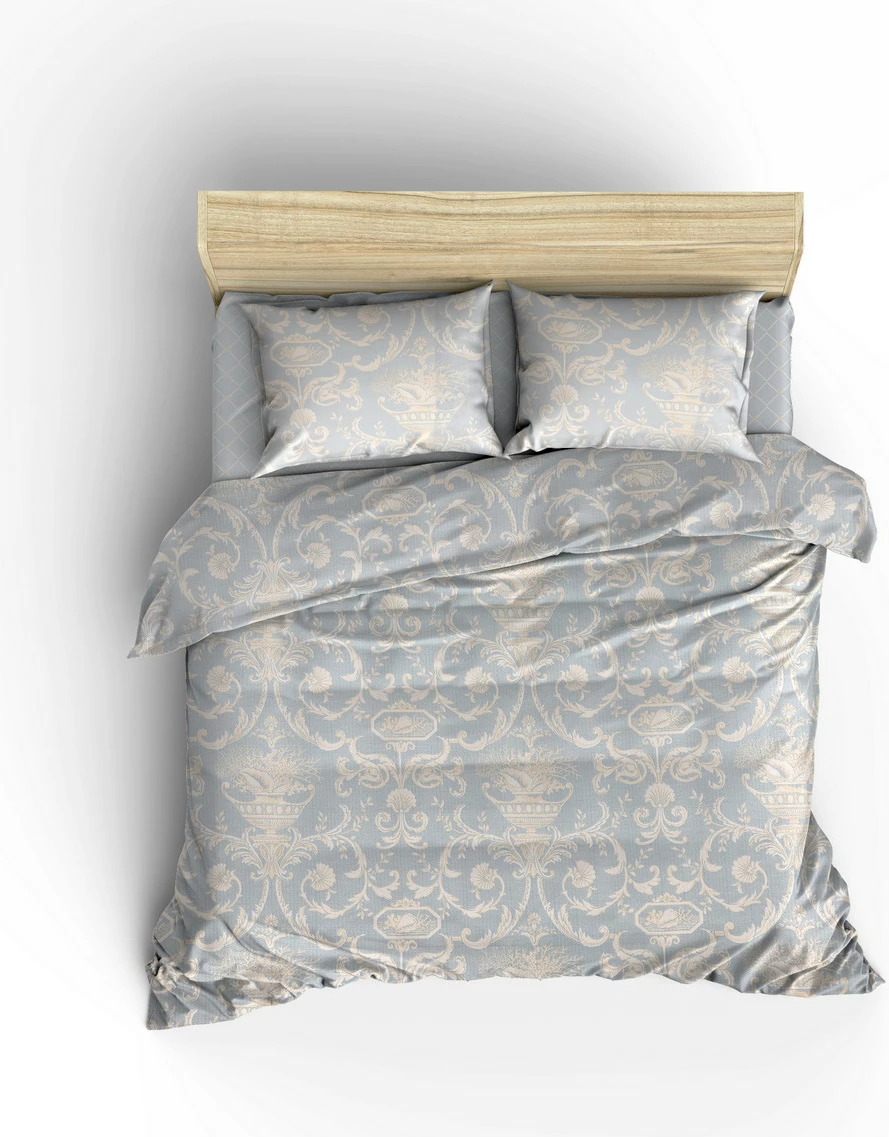 Dvojni piqué L'essentiel, modro-kremen, 200 x 235 cm