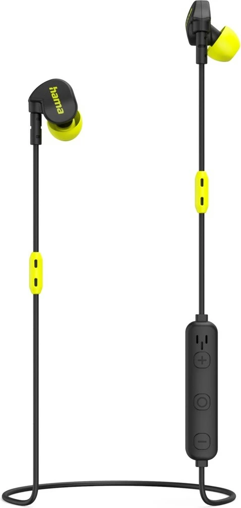 Športne brezžične slušalke z mikrofonom Hama Freedom Athletics II, Bluetooth 5.3, črno/rumene