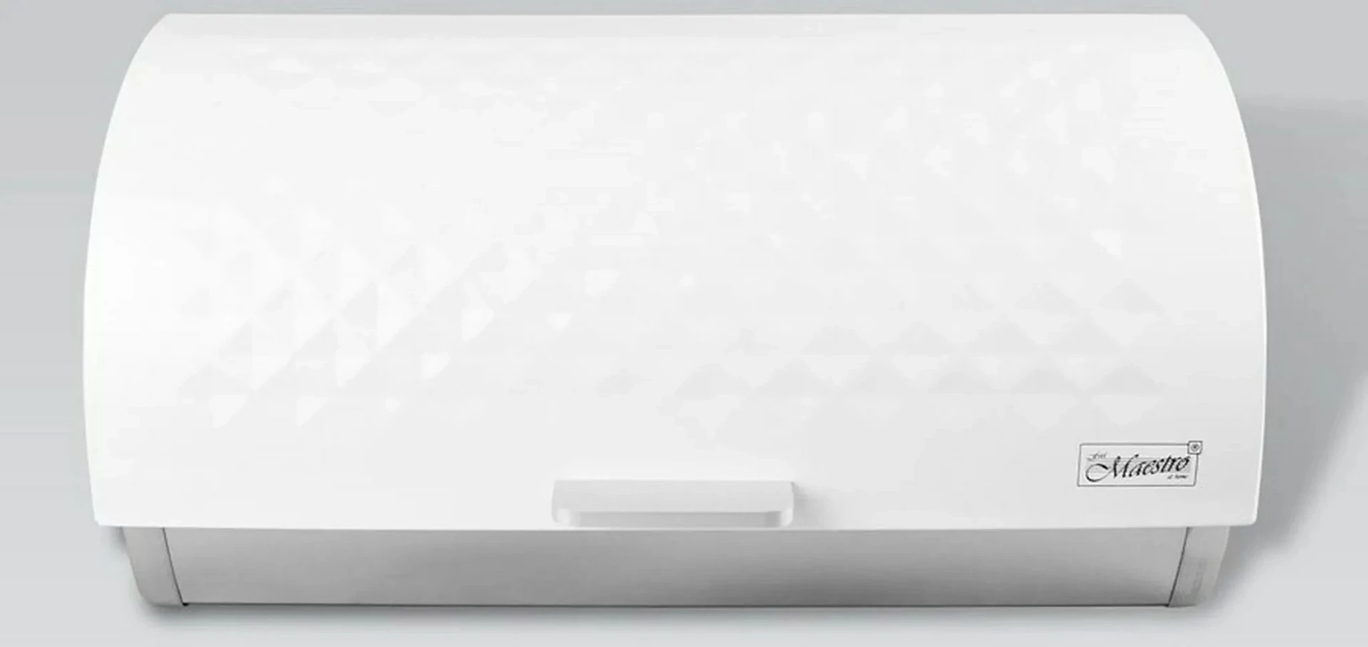 Kovinska škatla za kruh Maestro MR-1676, inox, cilindrična, bela