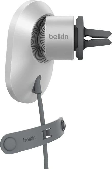 Brezžični polnilec za avto Belkin BoostCharge Pro WIC008BTGR-V2, 20 W, USB Type-C, srebrno/bele barve